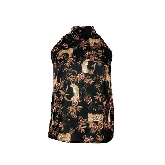 NEW GENERATION LOVE darby leopard tie top in moving leopard - Picture 1 of 3